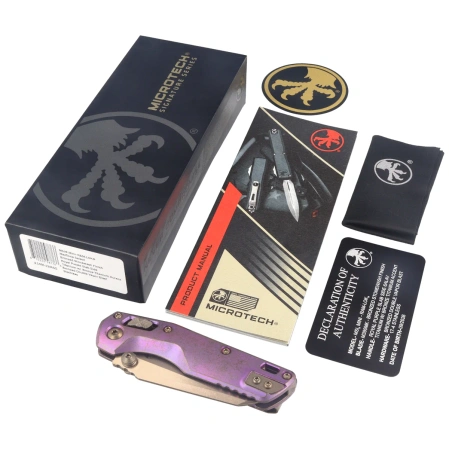Nóż składany Microtech MSI Ram-Lok Mini S/E Marfione Select Royal Purple Slab Side Titanium, Bronze HW, Bronze M390MK by Tony Marfione (210M-13MS5)