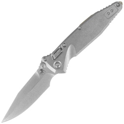 Microtech Socom Ram-Lok S/P-M Marfione Select Knife Slab Side Titanium, Blue HW, Stonewashed M390MK by Tony Marfione (160RLS-10SMS3)