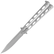 Nóż motylkowy Third Decor Habitat Balisong Grey Stainless Steel, Satin 420 (10967)