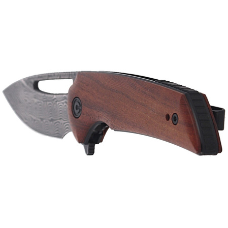 CIVIVI Knife Odium Cuibourtia Wood, Black Damascus by Ferrum Forge Knife Works (C2010DS-1)