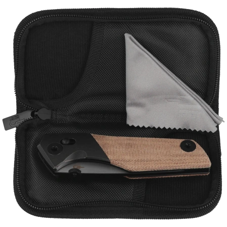 Nóż składany Bestech Cetus Bronze Black Titanium / Natural Canvas Micarta, Black PVD / Satin M390 by Poltergeistworks (BT2304B)