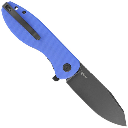 Kubey Knife Master Chief Blue G10, Blackwashed AUS-10 by Keanu Alfaro (KU358G)