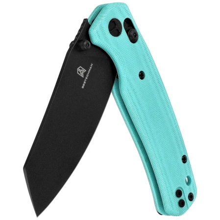 Bestechman Cicada's Wing Knife Light Blue G10, Black PVD 10Cr15MoV (BMK06J)