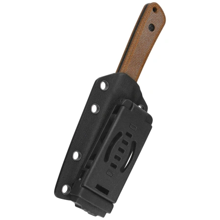 Kubey Knife Thorn Brown Micarta, Blackwashed 14C28N by Scott Halpern (KU413F)