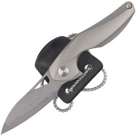 Nóż na szyję Bestech The Reticulan Grey Titanium, Damascus by Elijah Isham (BT1810G)