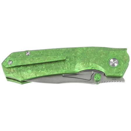 Remette Rhino Knife Green Crystallized Titanium, Pearlescent M390 (RNTB4)