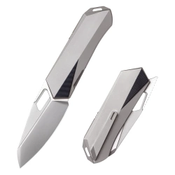 Remette Woodpecker Knife Gray Titanium, Hand Grinding Pearlescent M390 (RTWP-T)