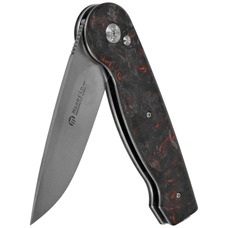 Nóż składany Maserin Summit Black / Orange Fat Carbon, Satin MagnaCut (490/FCA)