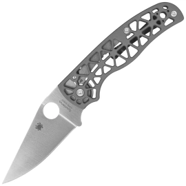 Spyderco Edgerati Knife Gray Aluminum, Satin CPM S30V by Sal Glesser (C266ALP)