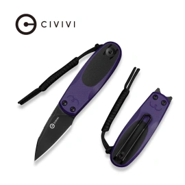 Civivi Purr Knife Purple-Black G10, Black Stonewashed Nitro-V by Ostap Hel (C25054-3)