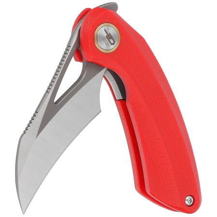 Nóż składany Bestech Bihai Red G10, Grey DLC Stonewashed/Satin 14C28N by Ostap Hel (BG53C-2)