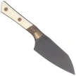Microtech Santoku 6'' Kitchen Knife Titanium Bolster/Ivory G10, Black DLC M390MK (3300B-1DLCIVS)