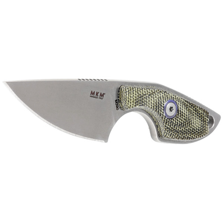 Nóż na szyje MKM Mikro 1 Green Canvas Micarta, Stonewashed M390 by Jesper Voxnæs (MKMR01-GC)