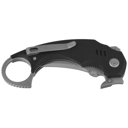 Kubey Jaw Tanto Knife Black G10, Beadblasted 14C28N by MUZI Design (KU439A)