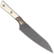 Microtech Utility Kitchen Knife Bronzed Titanium Bolster/Ivory G10, Black DLC M390MK (3400B-1DLCIVS)