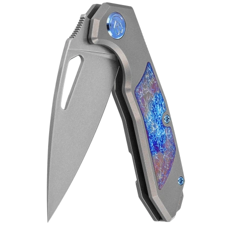 Kubey KB Coeus Knife, Gray Titanium / Timascus, Beadblasted CPM S35VN (KB286A)