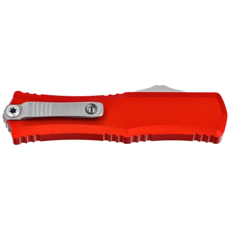 Microtech Hera II D/E OTF Knife Red Aluminum, Stonewashed M390MK by Tony and Sean Marfione (1702M-10RD)