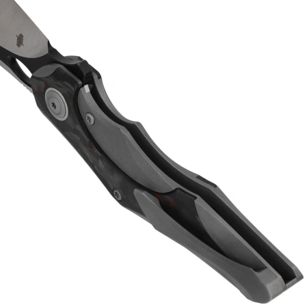 Nóż składany Bestech Nogard Black Titanium/Black Red Marblee Carbon Fiber, Satin/Black Stonewashed M390 by Kombou (BT2105D)