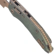 Microtech M-Stitch Ram-Lok S/E Marfione Select Knife Slab Side Antique Green Titanium, Bronze HW, Stonewashed M390MK by Borka Blades and Tony Marfione (169MRL-13MS1)