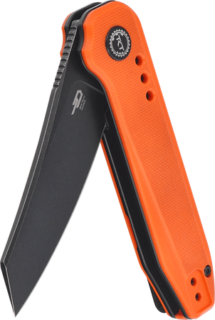 Bestech Syntax Orange G10, Black Stonewashed 14C28N by Todd Knife and Tool (BG40C)