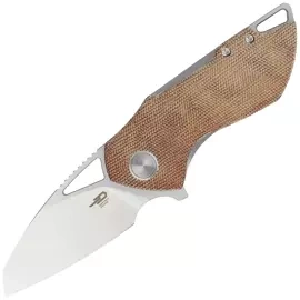 Bestech Knife Riverstone Natural Canvas Micarta, Satin 154CM by Frank Grissom (BL03E)