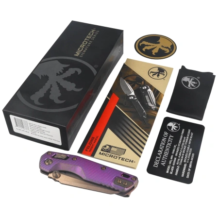 Microtech MSI Ram-Lok Mini S/E Marfione Select Knife Royal Purple Fluted Titanium, Bronze HW, Bronze M390MK by Tony Marfione (210M-13FLMS5)
