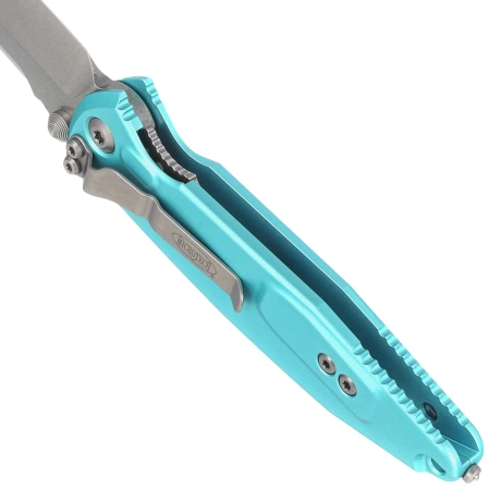 Nóż składany Microtech Socom Elite T/E-M Turquoise Aluminium, Stonewashed M390 by Tony Marfione (161-10TQ)
