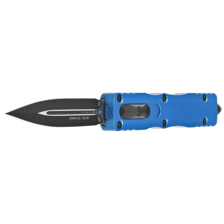 Nóż automatyczny OTF Microtech Dirac D/E Blue Aluminium, Black Cerakote M390 by Tony Marfione (225-1BL)