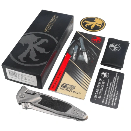 Microtech Socom Ram-Lok T/E Marfione Select Knife Gray Titanium, Bronze Bksp, Stonewashed M390MK by Tony Marfione (161RL-10MS2)