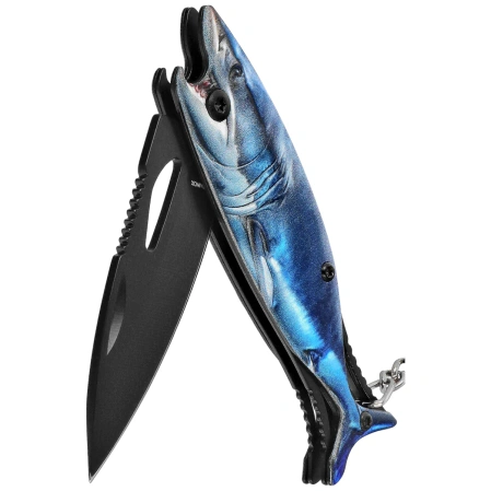Nóż wędkarski brelok Martinez Albainox Fishing 2 Blue Aluminium, Black 3Cr13Mov (25144 BL)