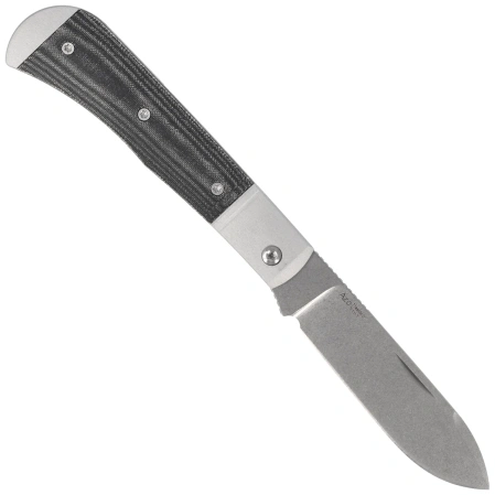 Kizer Trestle D Knife Silver Aluminum / Black Norplex UltreX Micarta, Stonewashed Nitro-V by Azo (V3760A1)
