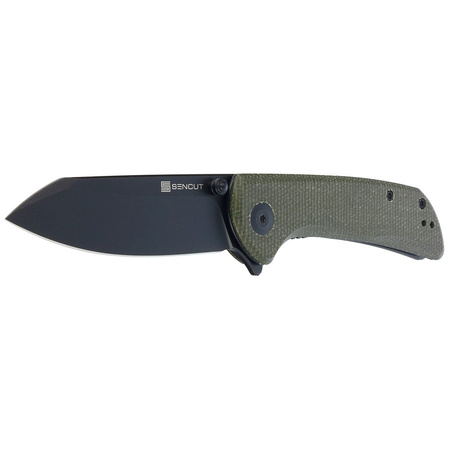 Nóż składany Sencut Fritch Green Canvas Micarta, Black Stonewashed 9Cr18MoV (S22014-1)