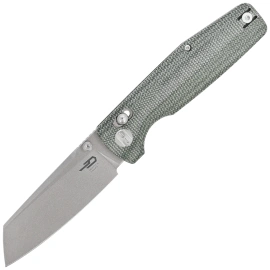 Bestech Slasher Green Micarta, Stonewashed D2 Knife (BG56B-1)
