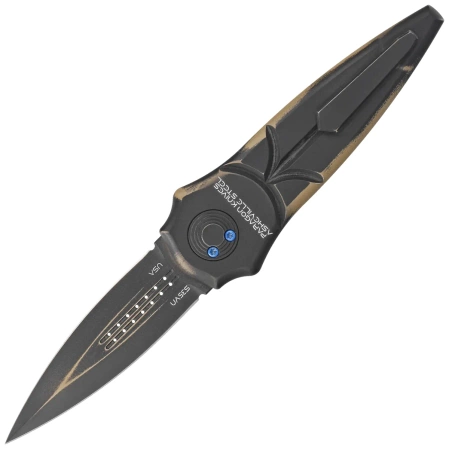 Nóż grawitacyjny Paragon Warlock-X Convergence Black Aluminium, Black Cerakote CPM S35VN (WLOCX-DUNE-THEME2)