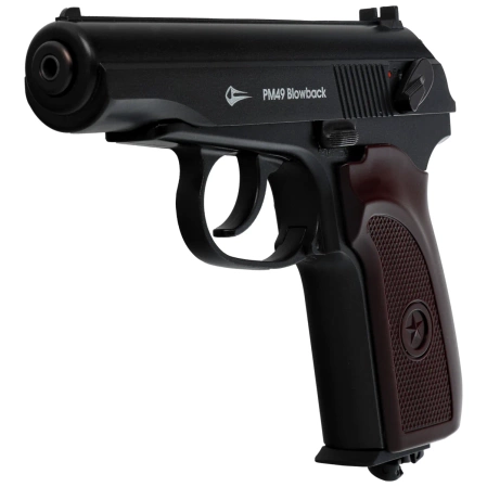 Airgun set 41: Borner Makarov PM49 Blow Back 4.5 mm CO2 Air Pistol, 1500 BBs, 10 CO₂ cartridges, 100 targets