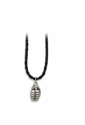 Tole 10 Imperial Chrome Grenade Pendant, Black Leatherette (09915)