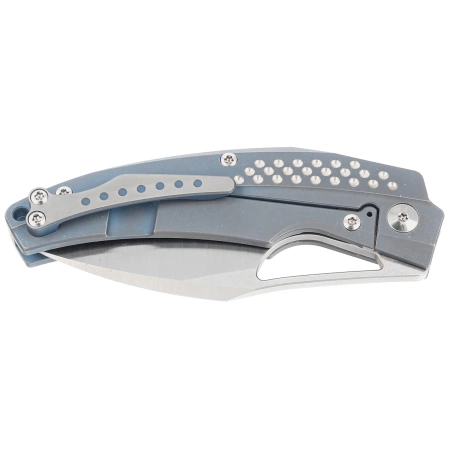 Reate Knife Baby Machine Blue Titanium, Satin RWL 34 by Tashi Bharucha (Baby Machine BL)