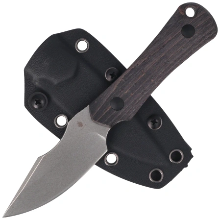 Kizer Bone Knife Black Stabilized Wood, Stonewashed AEB-L by Maverick Customs (1122A4)