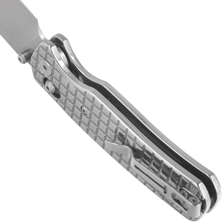 Bestechman Cicada's Wing Knife Mirror Polished Frag Stainless Steel, Stonewashed 10Cr15MoV (BMK06-S-5)
