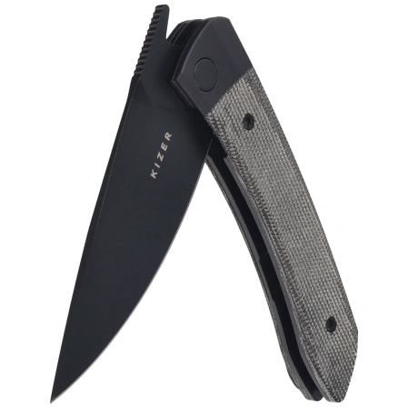 Kizer Mini MoMo Knife Black Aluminum / Black Micarta, Black PVD 154CM by Vladimir Legachev (V3663C2)