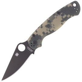 Spyderco Para Military 2 Knife Digital Camo G10, Black DLC CPM S45VN by Sal, Eric Glesser (C81GPCMOBK2)