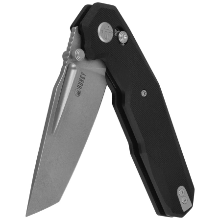 Nóż składany Kubey Carve Black G10, Beadblasted 14C28N (KU237A)