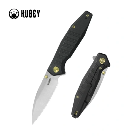 Kubey Whammy Knife Black Titanium, Satin 14C28N by Keanu Alfaro (KU474D)