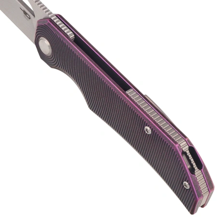 Bestech Taipan Knife Purple/Black Titanium, Hand Rubbed Satin MagnaCut by James Lowe (BT2503H)