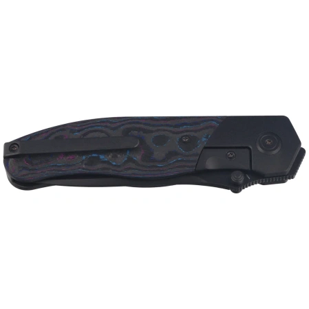 KB Kubey Velvet Snake Knife Black DLC Titanium / Damtanium Camo Carbon, Black DLC M390 by Bastard Knives (KB266D)