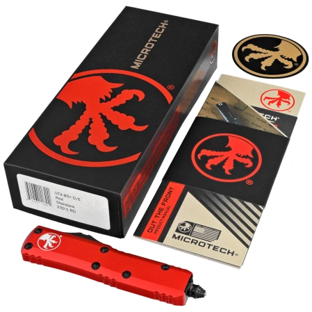 Microtech UTX-85 D/E OTF Knife Red Aluminum, Black MK390 by Tony Marfione (232-1RD)