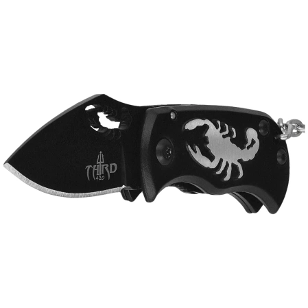 Third Decor Habitat Scorpion Knife Keychain Black Aluminum, Black 420 (N201S)