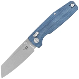 Bestech Slasher Blue Micarta, Stonewashed D2 Knife (BG56C-1)
