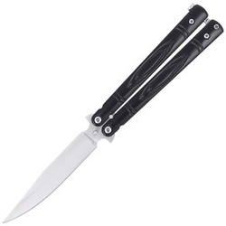 Nóż składany motylek Martinez Albainox Balisong Black Steel, Satin Finish (02152)