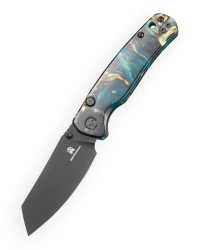 Nóż składany Bestechman Cicada's Wing-TL Clear Blue Resin, Black PVD 10Cr15CoMoV (BMK24-R-3)
